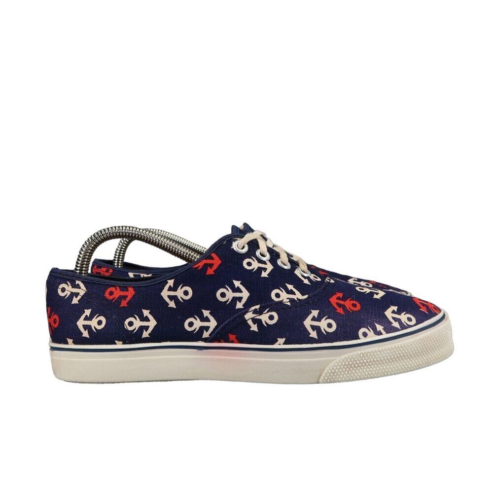 Fore N Aft Shoes Womens 8.5 Sneakers Casual Anchor Preppy Nautical Canvas Blue View 2
